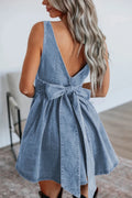 Santorini Indigo Bow Dress - Brick + Boho