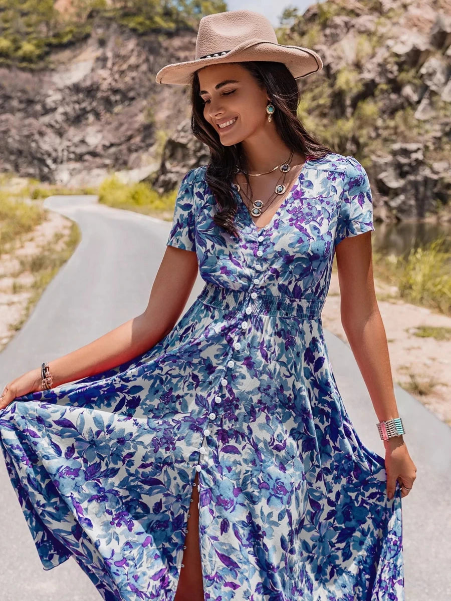 Santorini Slit Midi - Brick + Boho