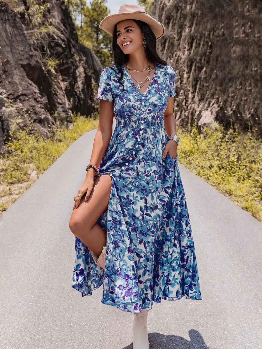 Santorini Slit Midi - Brick + Boho