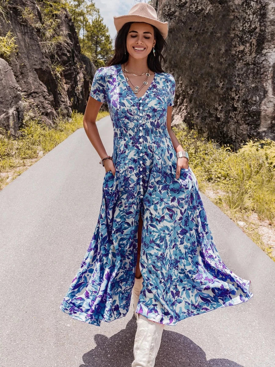 Santorini Slit Midi - Brick + Boho