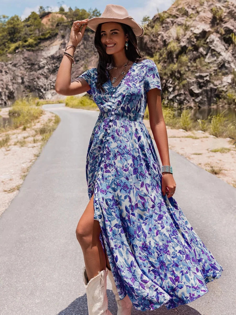 Santorini Slit Midi - Brick + Boho
