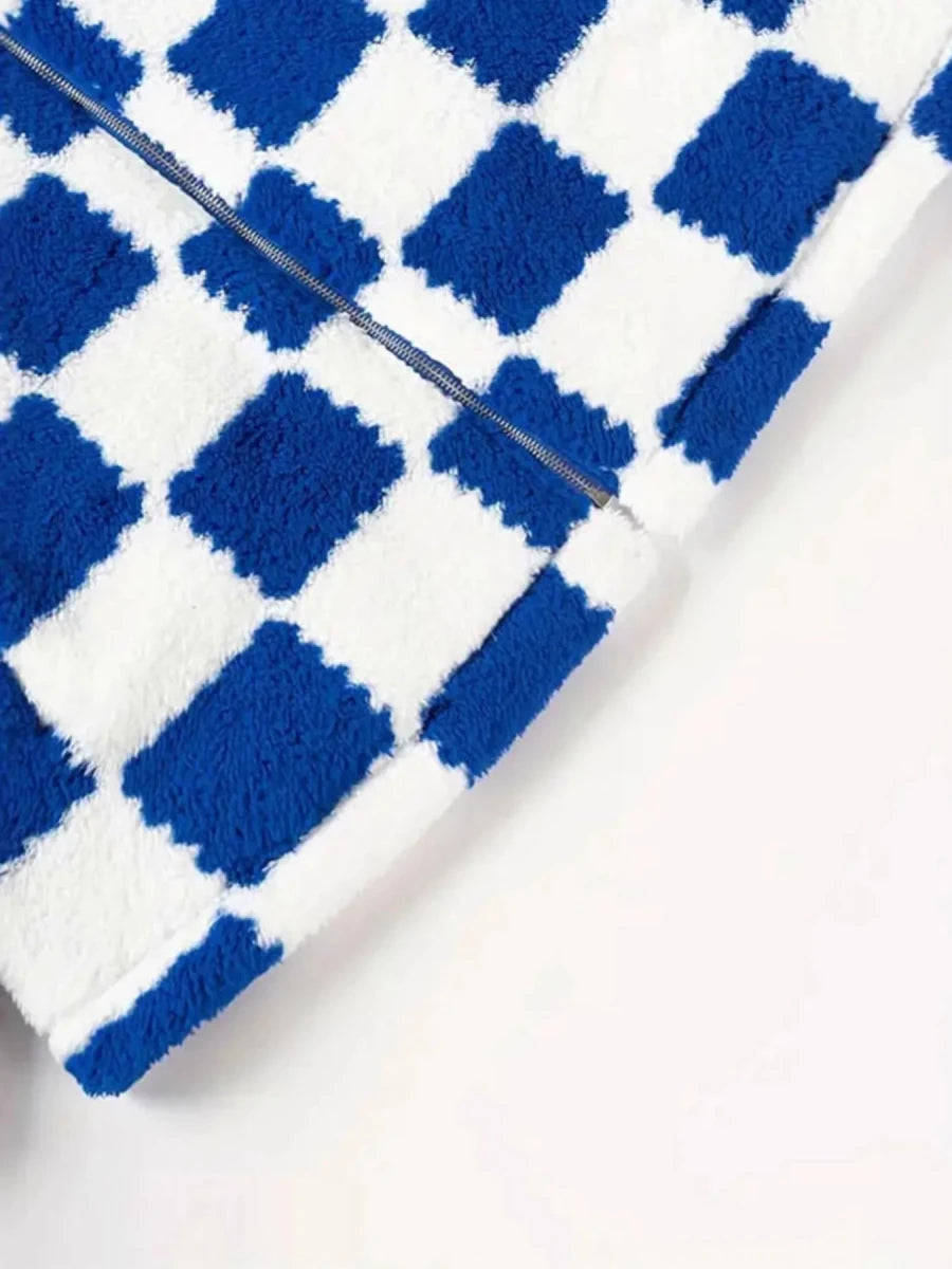 Savanna Checkered Fleece - Brick + Boho
