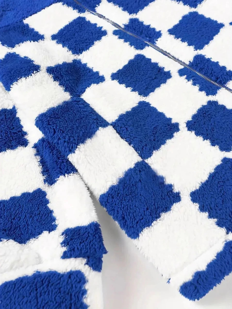 Savanna Checkered Fleece - Brick + Boho