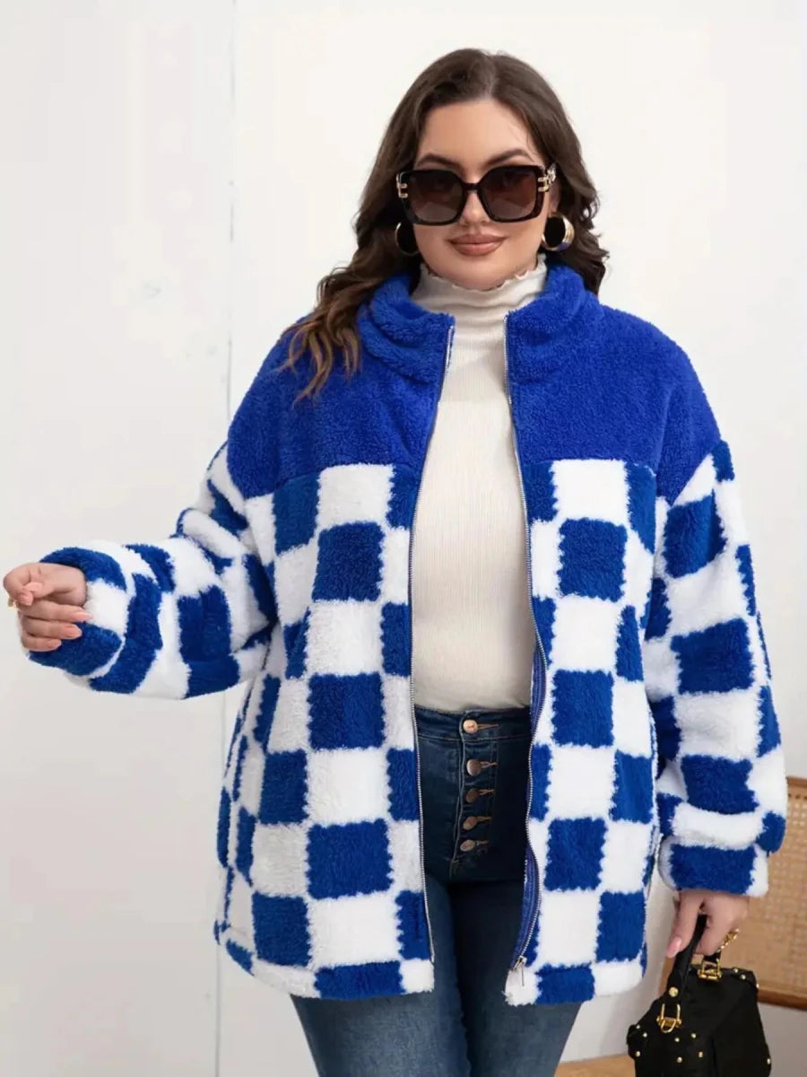 Savanna Checkered Fleece - Brick + Boho