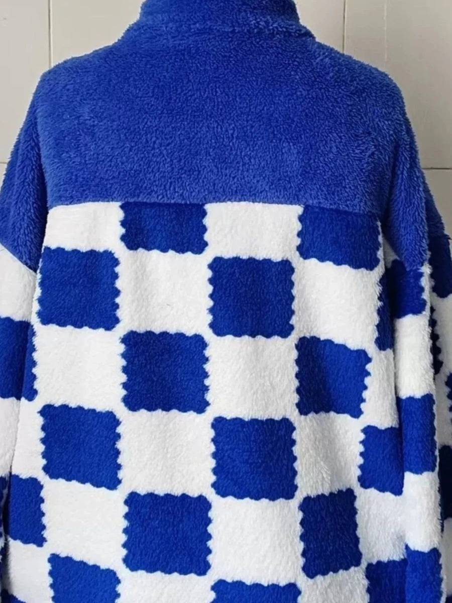 Savanna Checkered Fleece - Brick + Boho