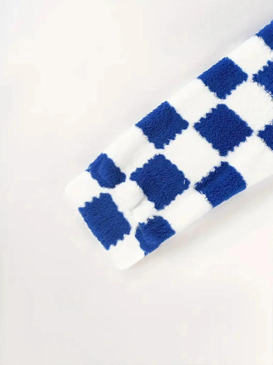 Savanna Checkered Fleece - Brick + Boho