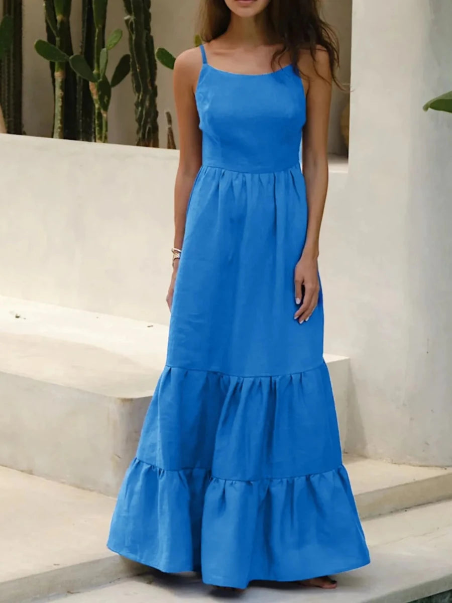 Seafoam Backless Tier Maxi - Brick + Boho