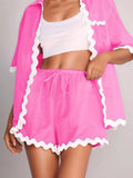 Sedona Scalloped Linen Short Set - Brick + Boho