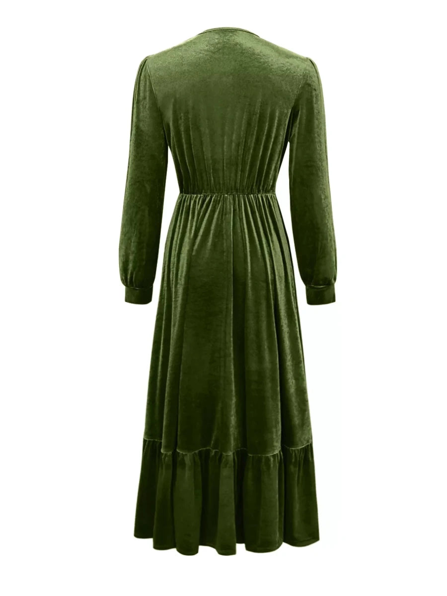 Smoldering Nights Tiered Ruffle Dress - Brick + Boho