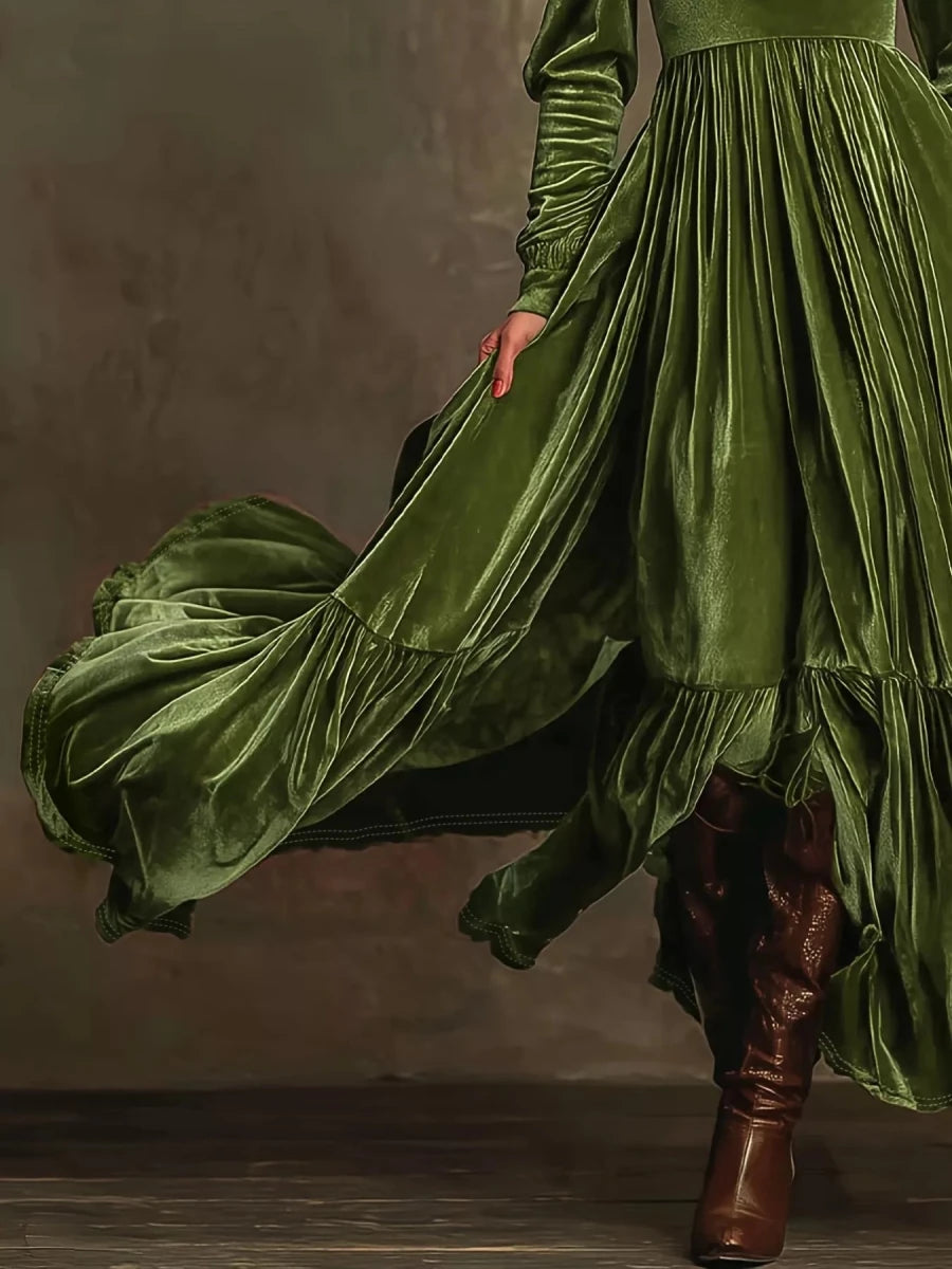 Smoldering Nights Tiered Ruffle Dress - Brick + Boho