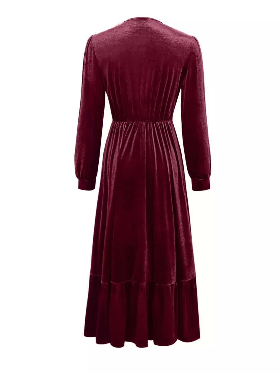 Smoldering Nights Tiered Ruffle Dress - Brick + Boho