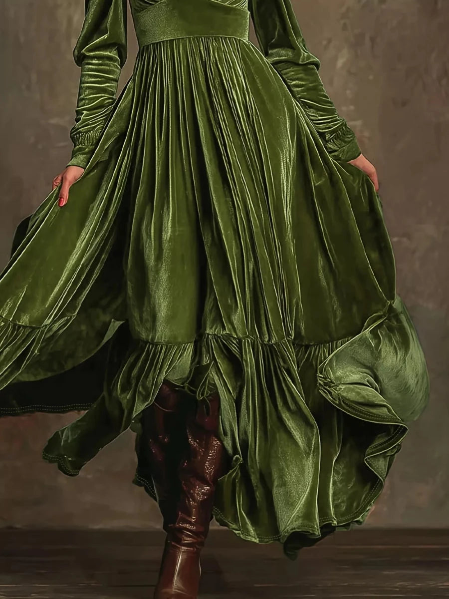Smoldering Nights Tiered Ruffle Dress - Brick + Boho