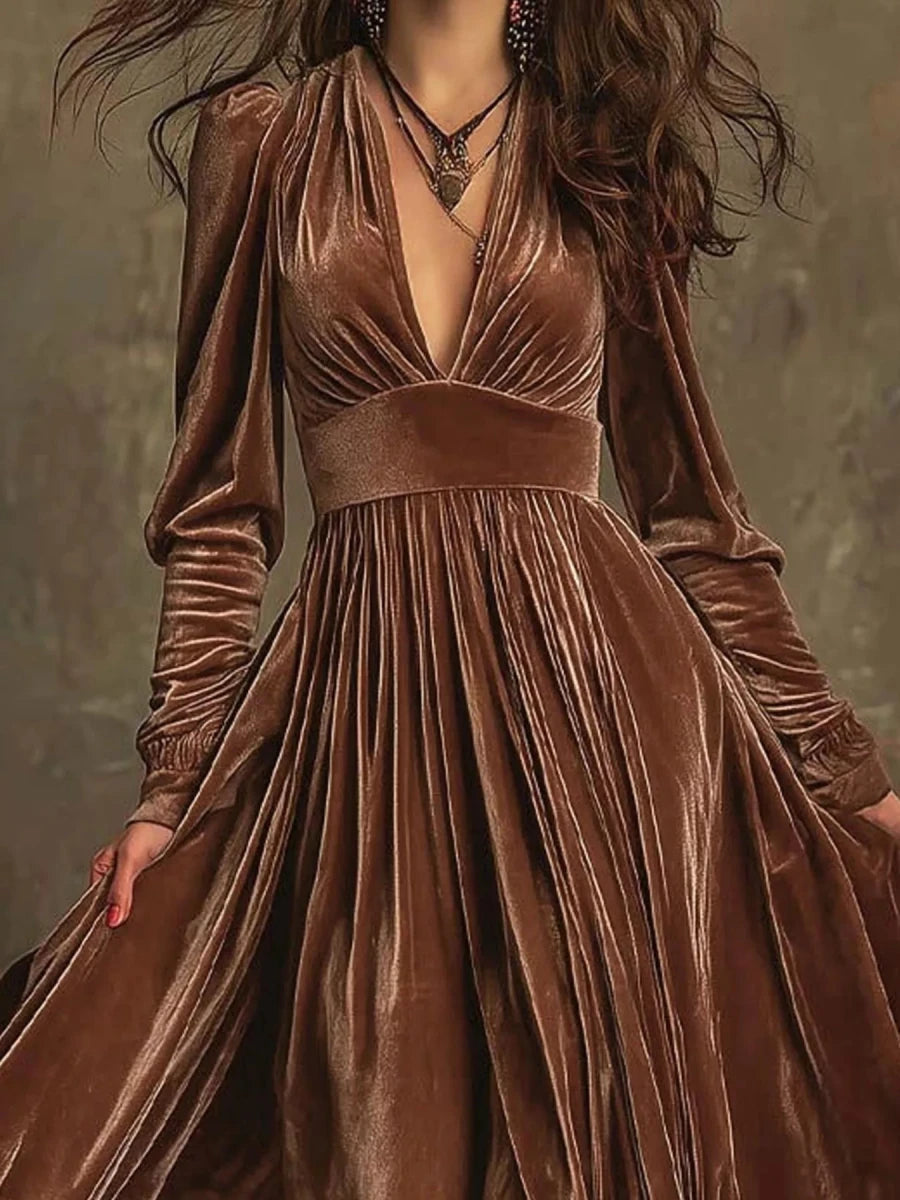 Smoldering Nights Tiered Ruffle Dress - Brick + Boho