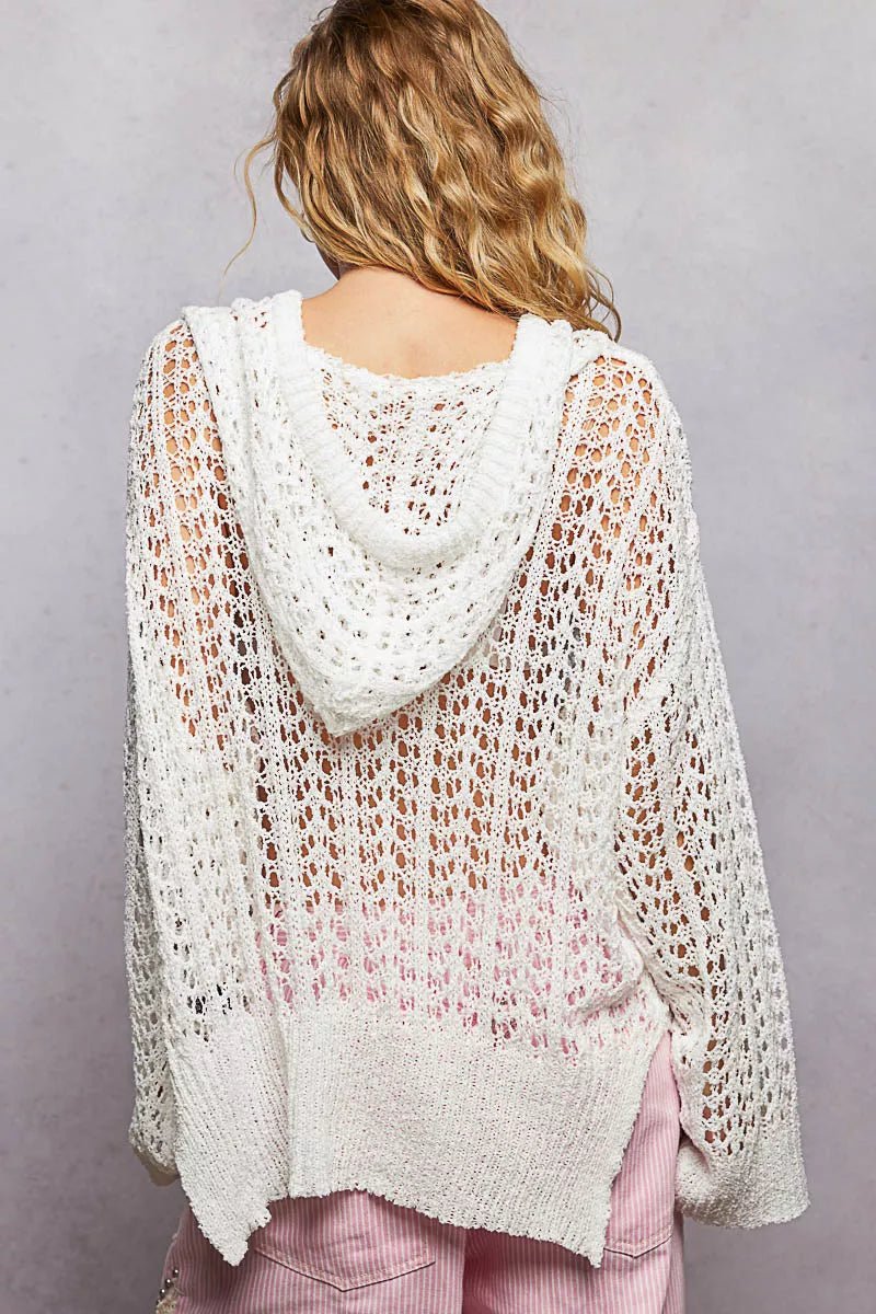 Solstice High - Low Openwork Top - Brick + Boho