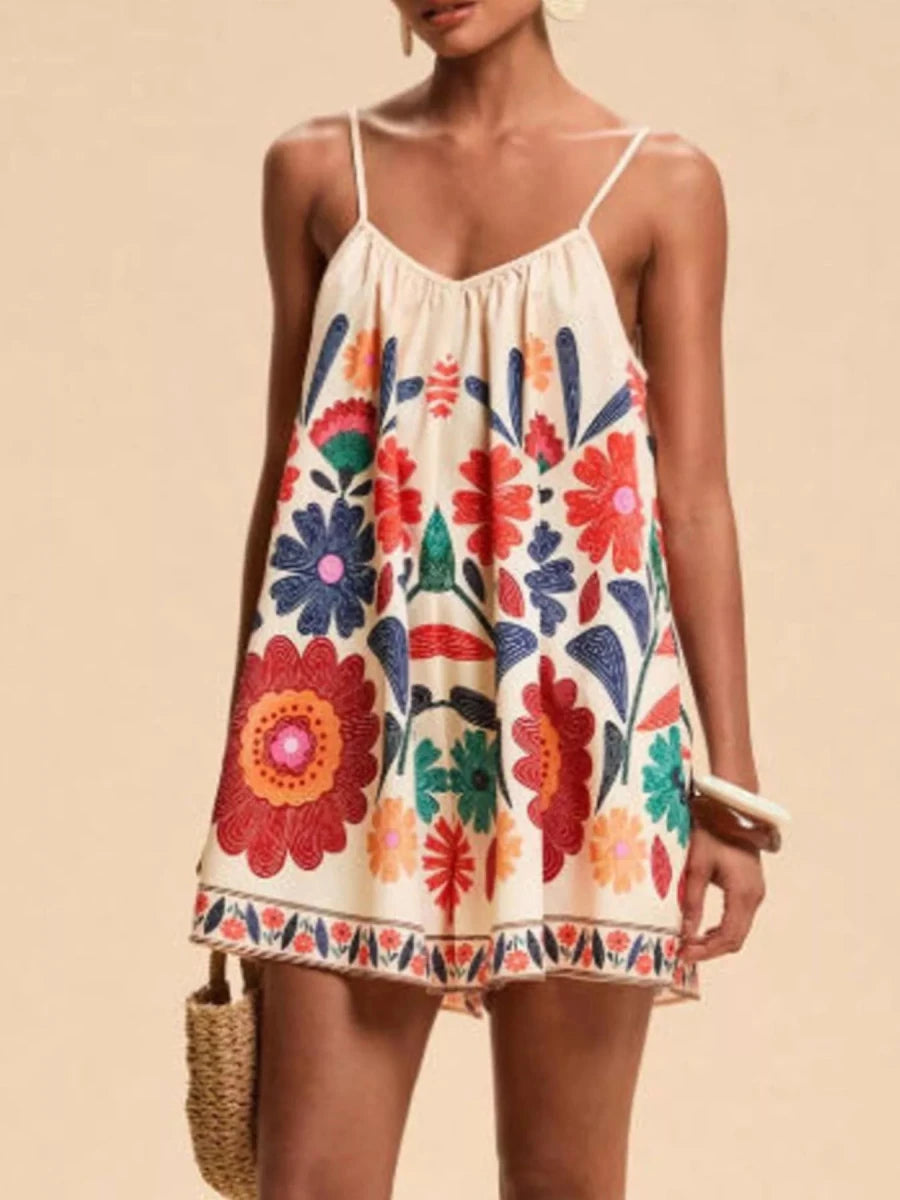 Spirited Printed Romper - Brick + Boho