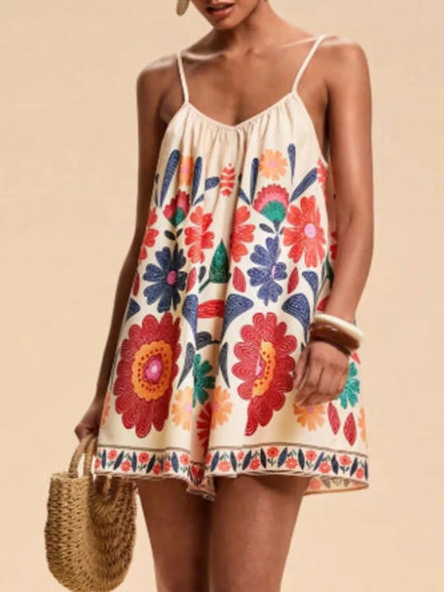 Spirited Printed Romper - Brick + Boho