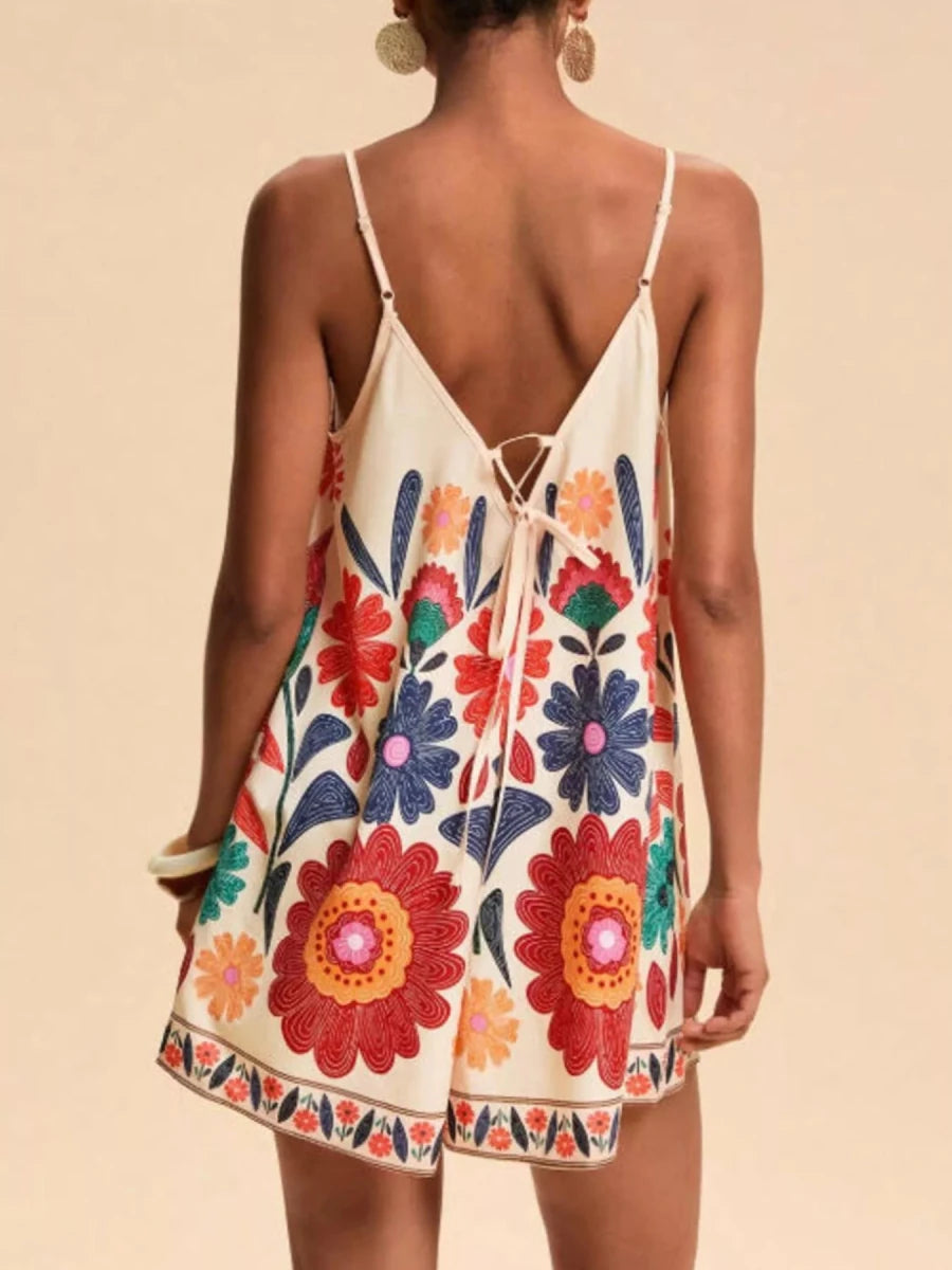 Spirited Printed Romper - Brick + Boho
