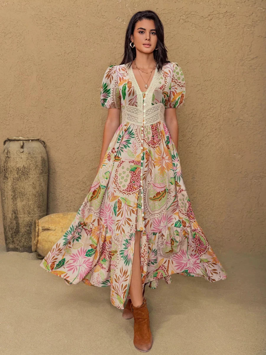 Starman Puff Dress - Brick + Boho