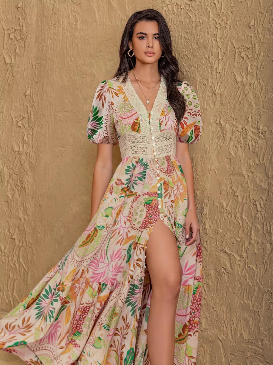Starman Puff Dress - Brick + Boho