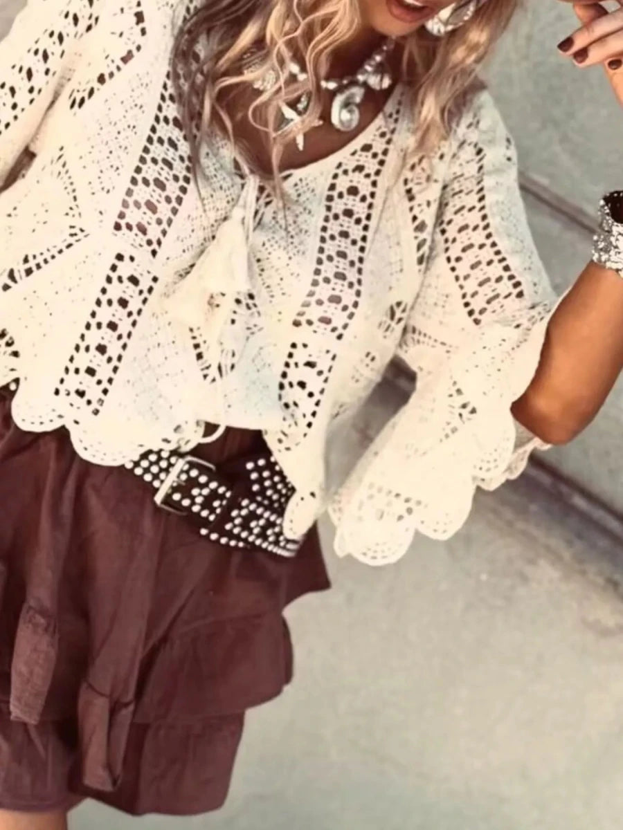 Summit Tassel Crochet Knit - Brick + Boho