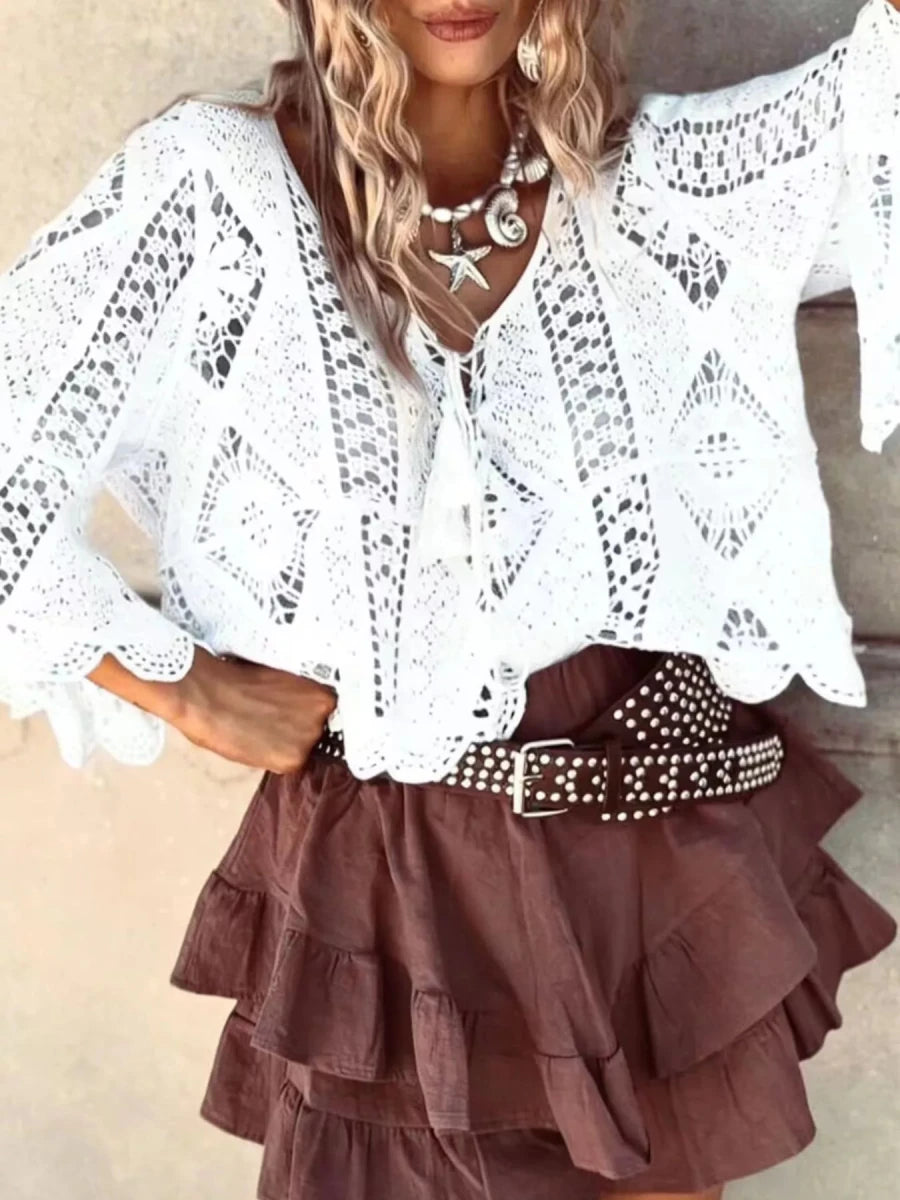 Summit Tassel Crochet Knit - Brick + Boho