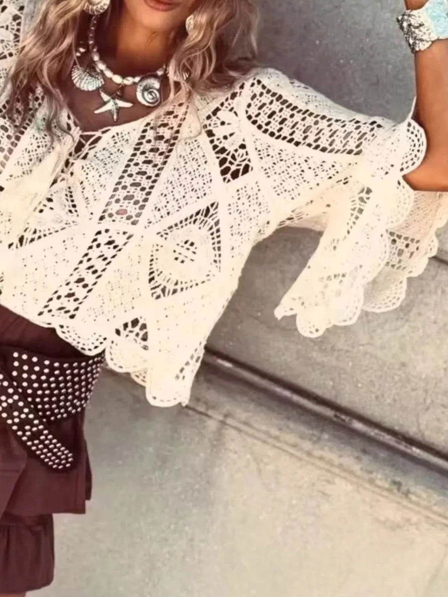 Summit Tassel Crochet Knit - Brick + Boho
