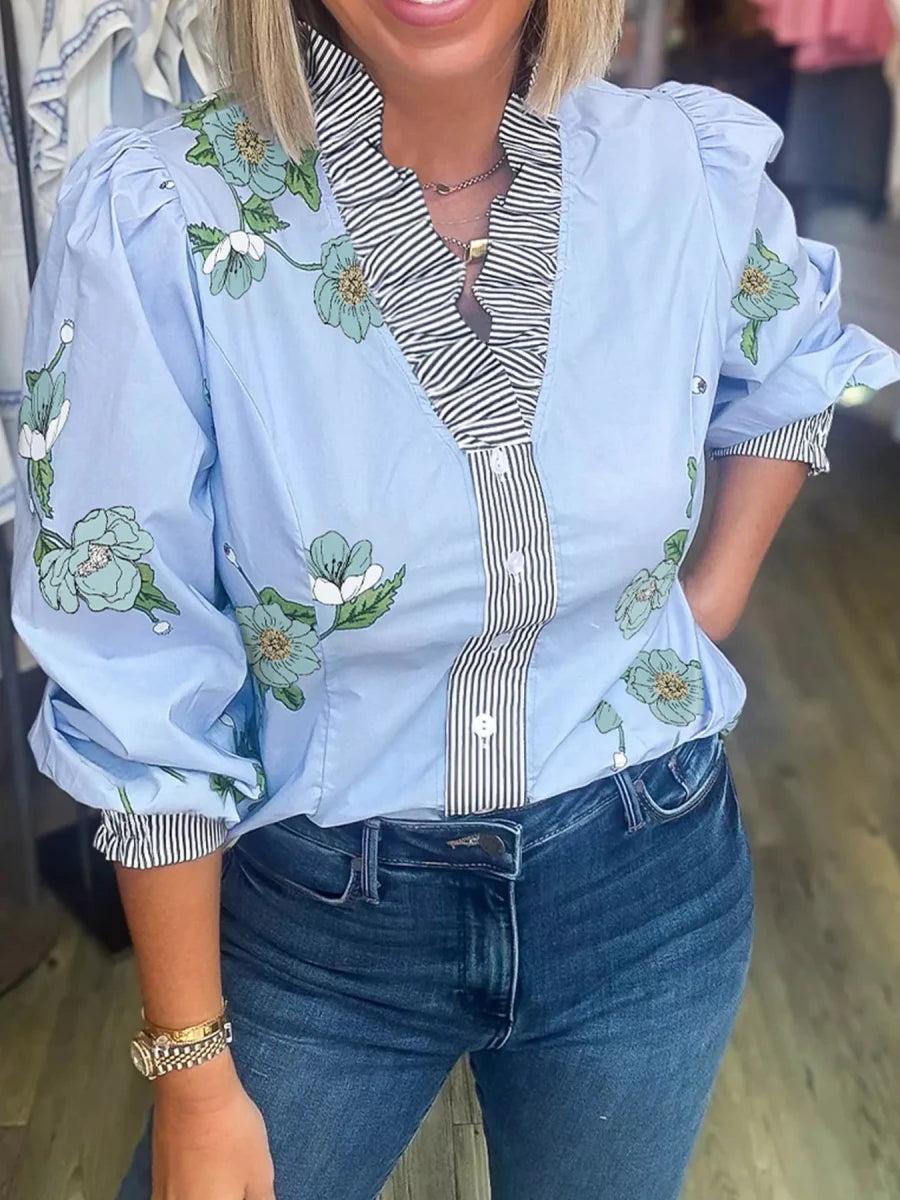 Sunlit Garden Frill Top - Brick + Boho