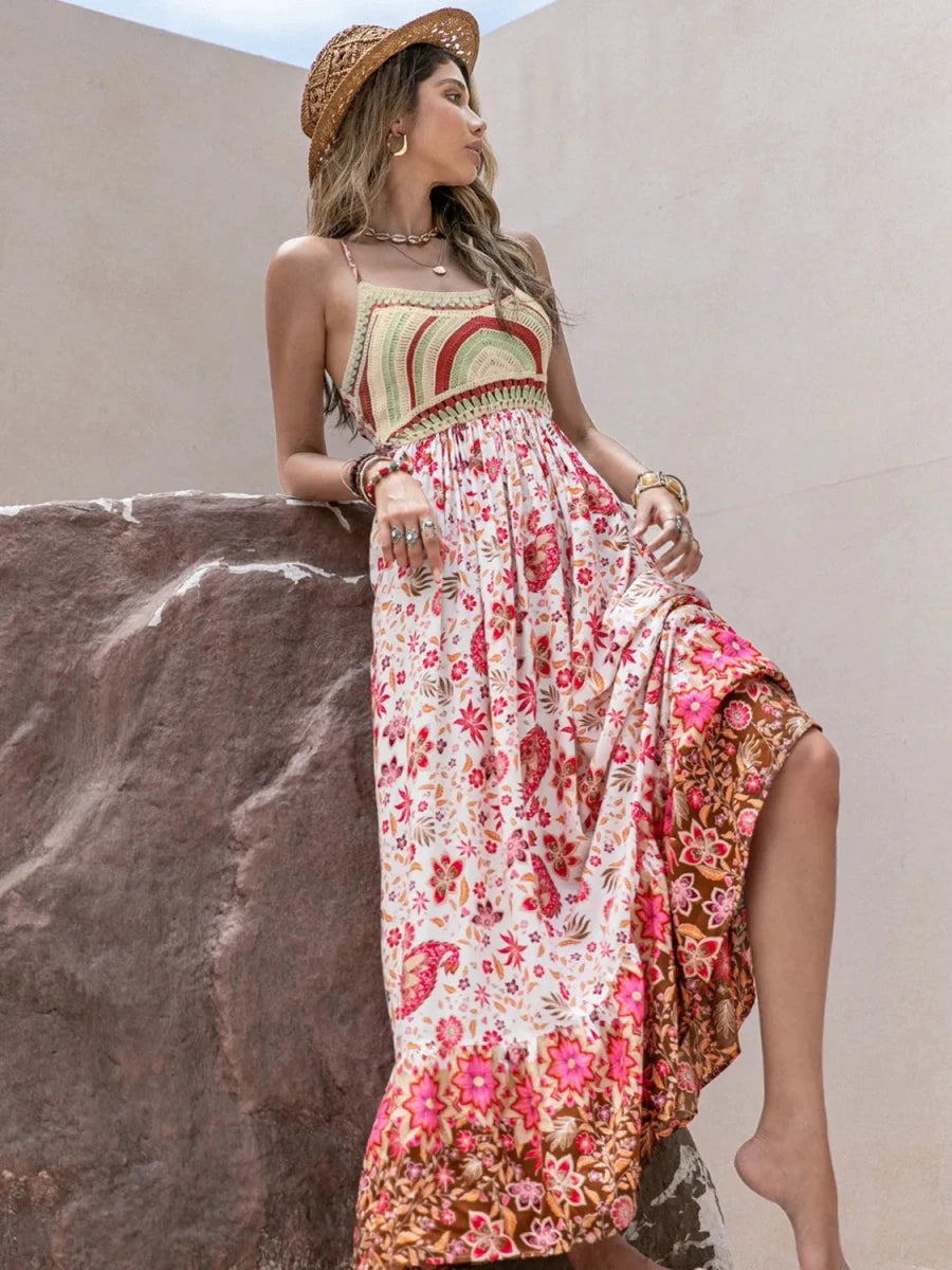 Sunset Crochet Wanderlust Maxi Dress - Brick + Boho