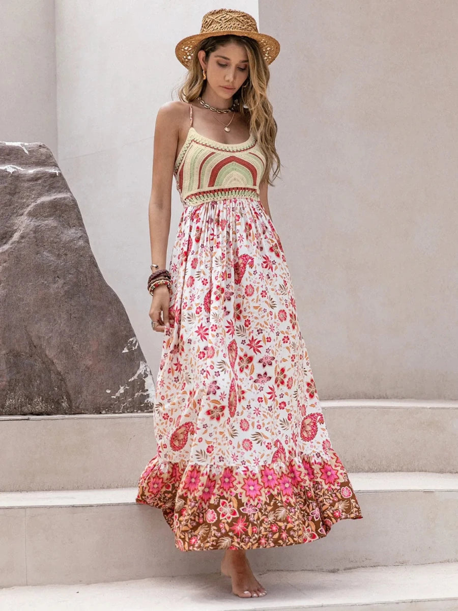 Sunset Crochet Wanderlust Maxi Dress - Brick + Boho