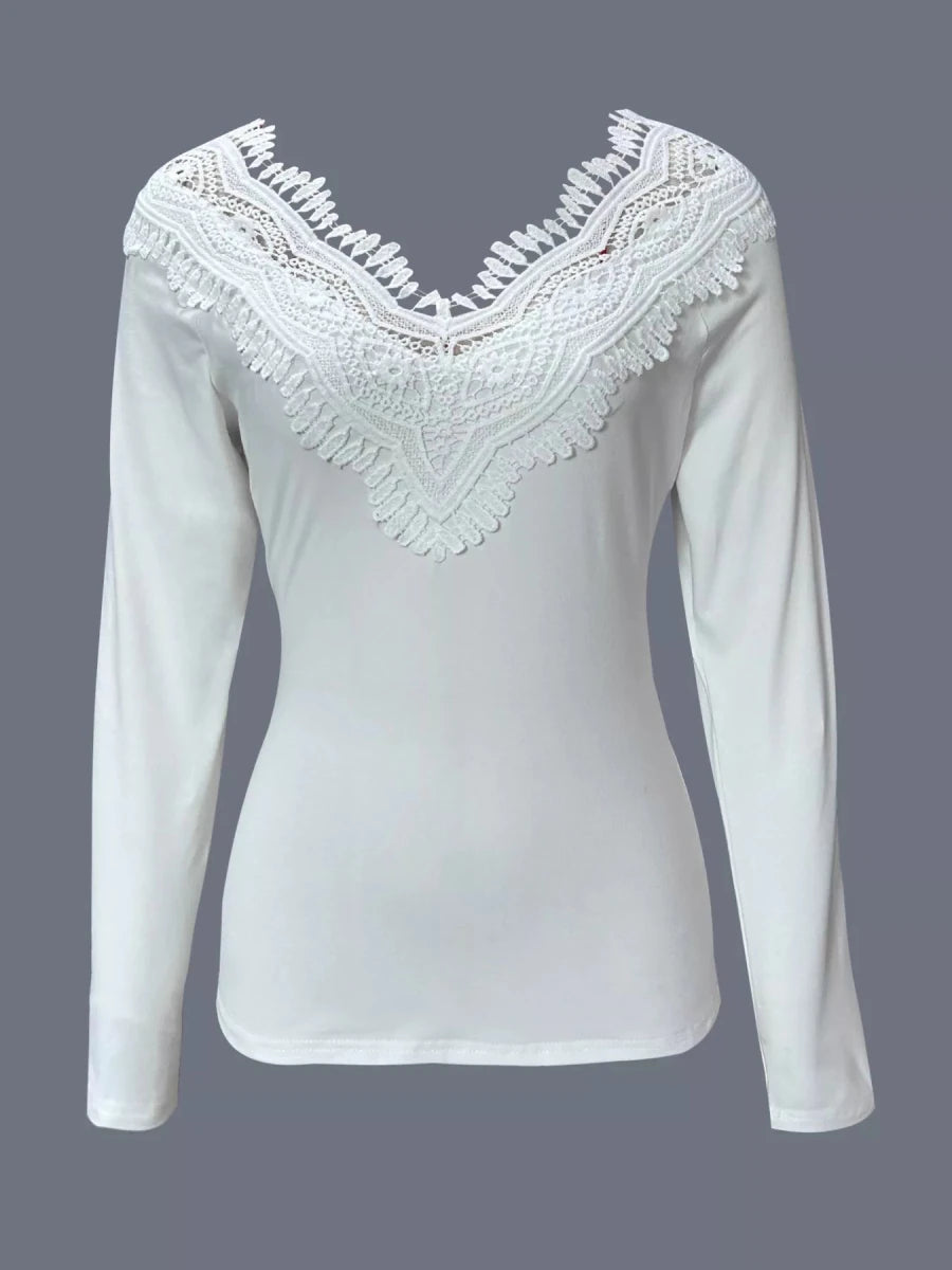Sunset Lace Sleeve Tee - Brick + Boho
