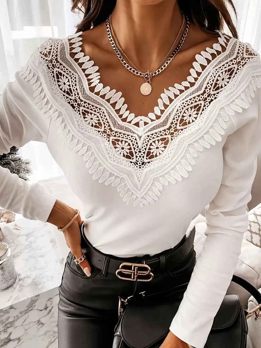 Sunset Lace Sleeve Tee - Brick + Boho
