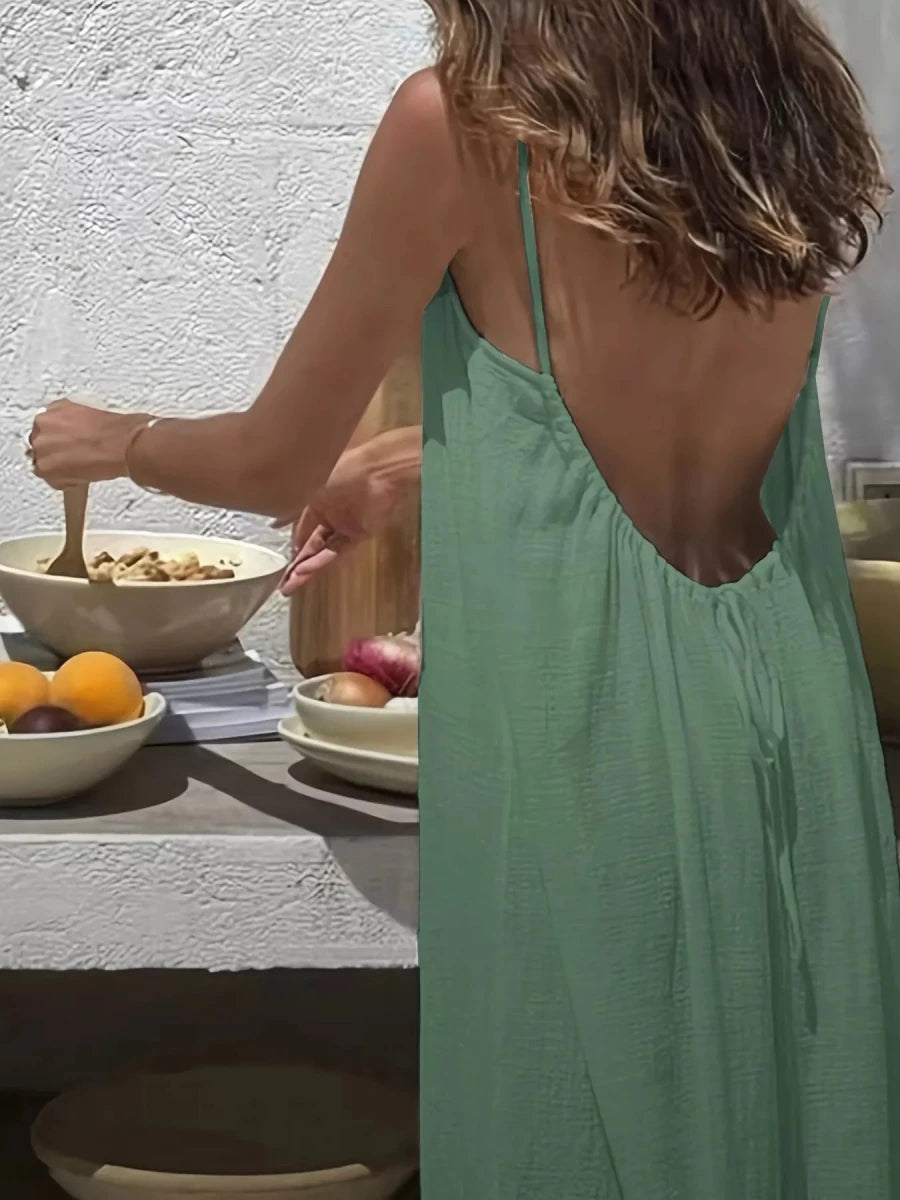 Sunset Wanderer Backless Maxi - Brick + Boho