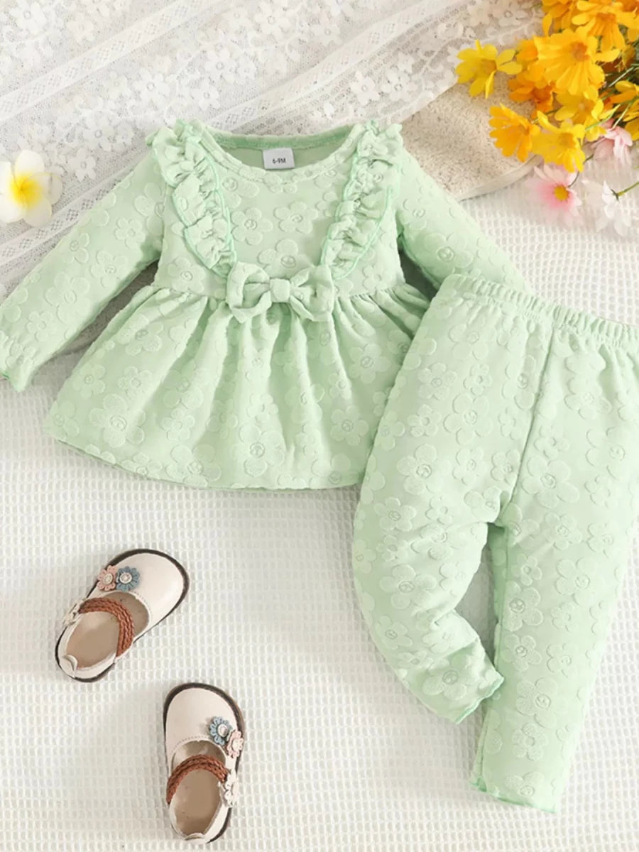 Sweet Ruffle Bow Set - Brick + Boho