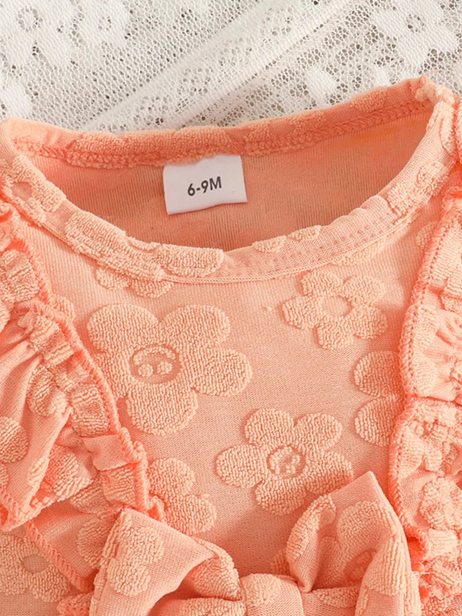 Sweet Ruffle Bow Set - Brick + Boho