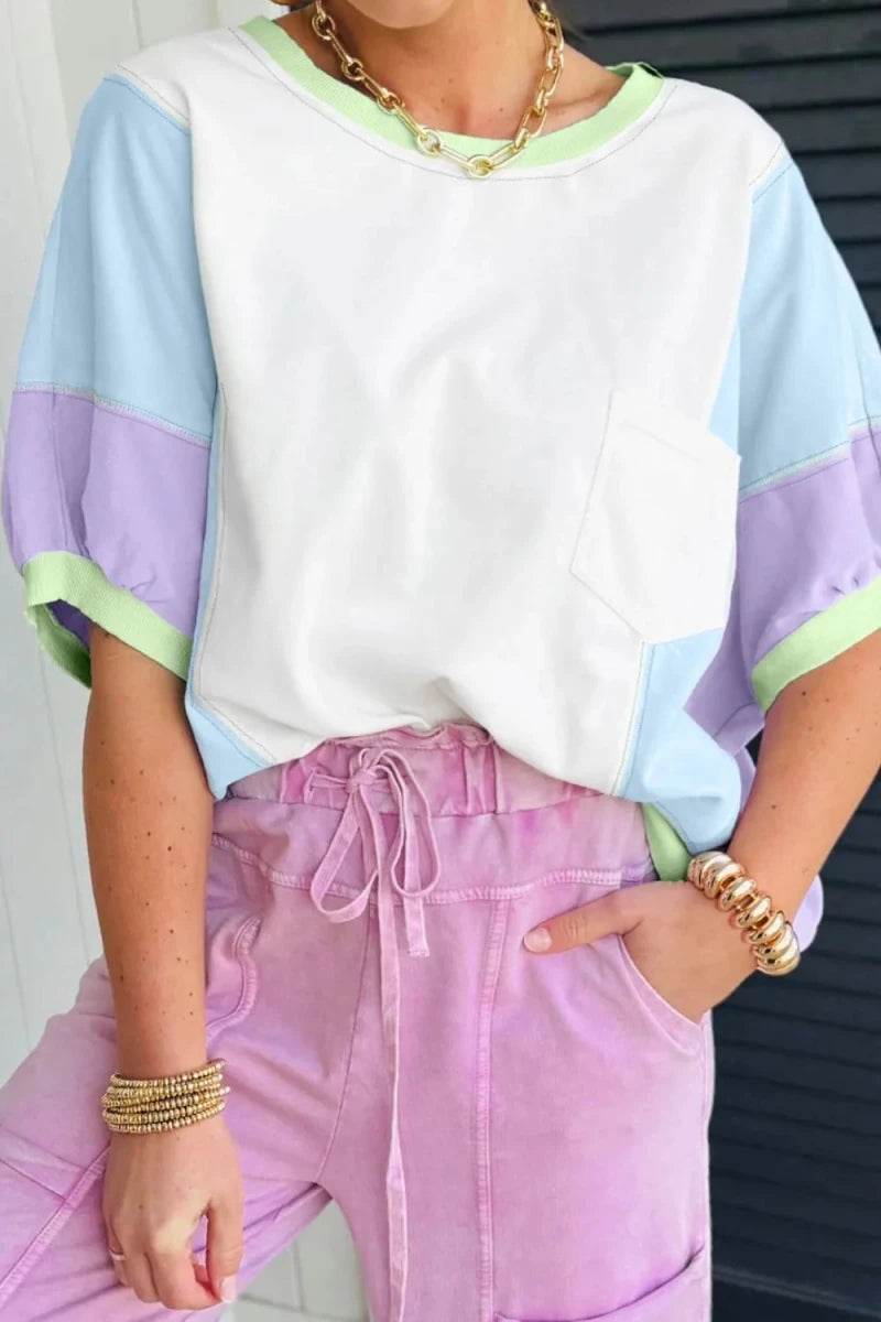 Symmetrical Oversized Tee - Brick + Boho