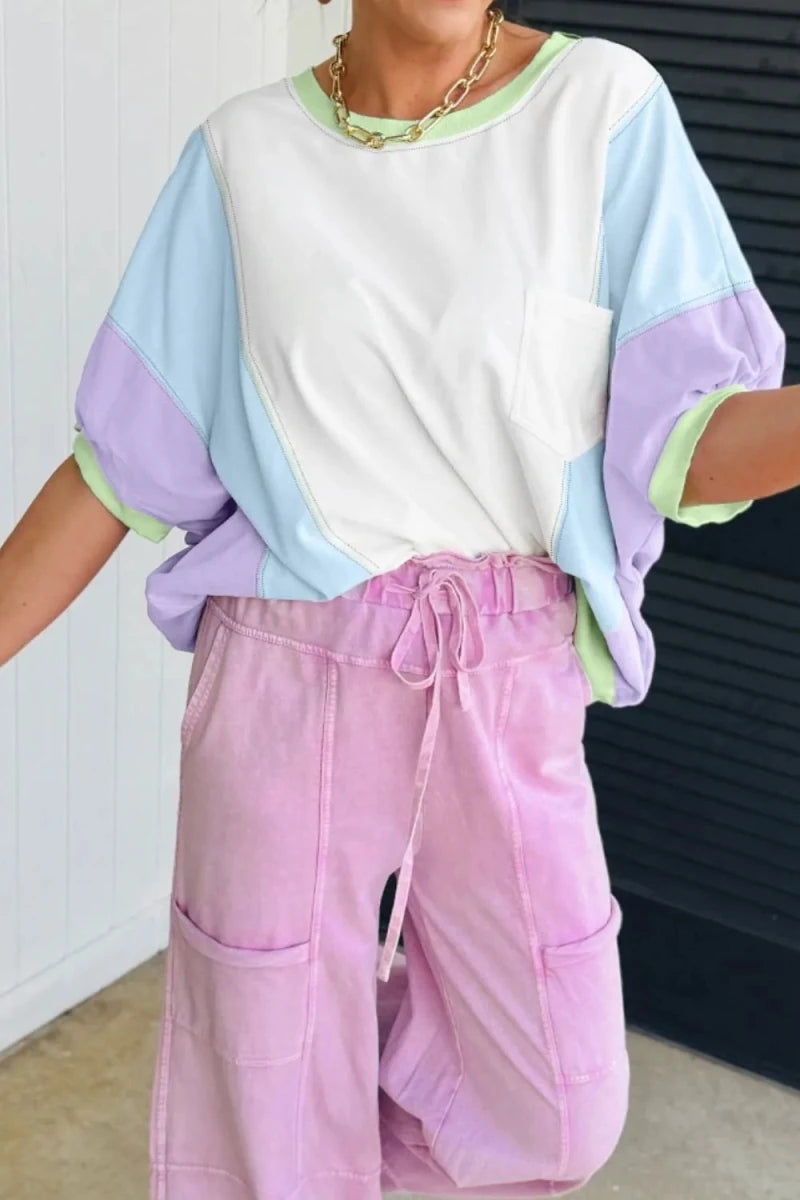 Symmetrical Oversized Tee - Brick + Boho