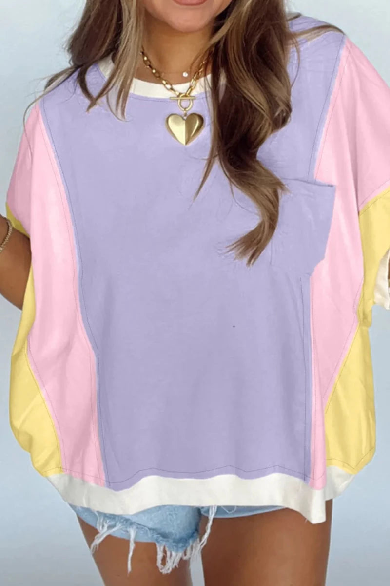 Symmetrical Oversized Tee - Brick + Boho