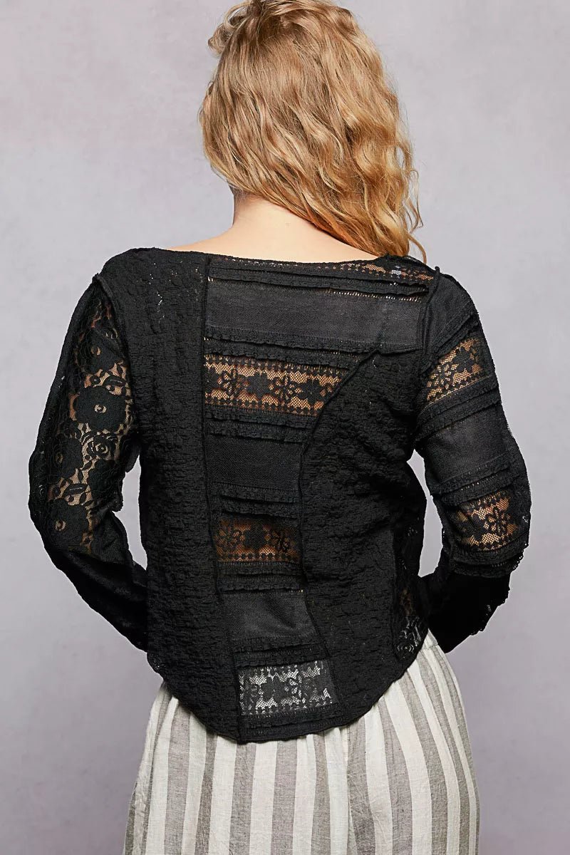 Textural Lace Blouse - Brick + Boho