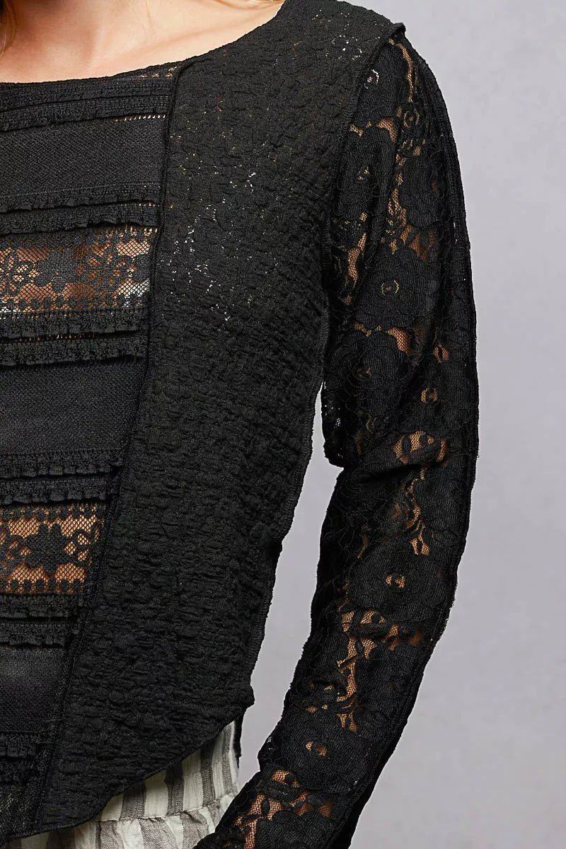 Textural Lace Blouse - Brick + Boho