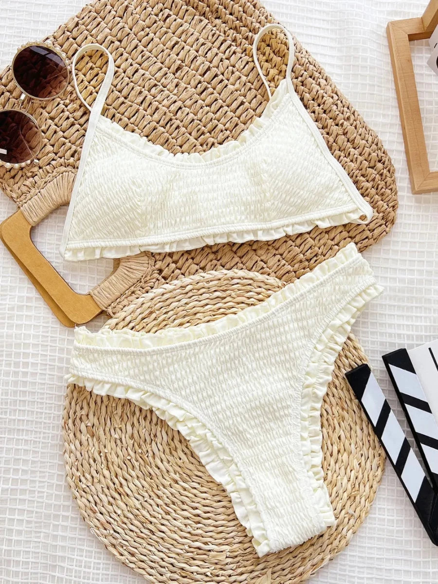 Tiered Cutout Tie Bikini - Brick + Boho