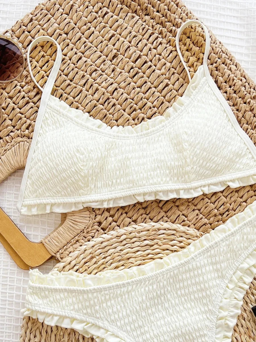 Tiered Cutout Tie Bikini - Brick + Boho