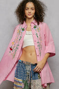 Trailing Blooms Cotton Blouse - Brick + Boho