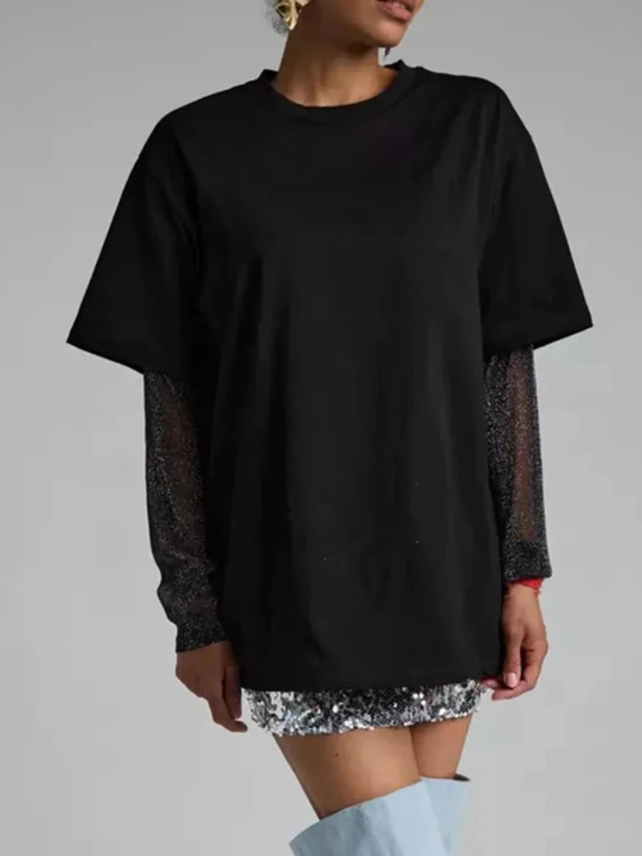 Tulum Embroidered Mesh Tee - Brick + Boho