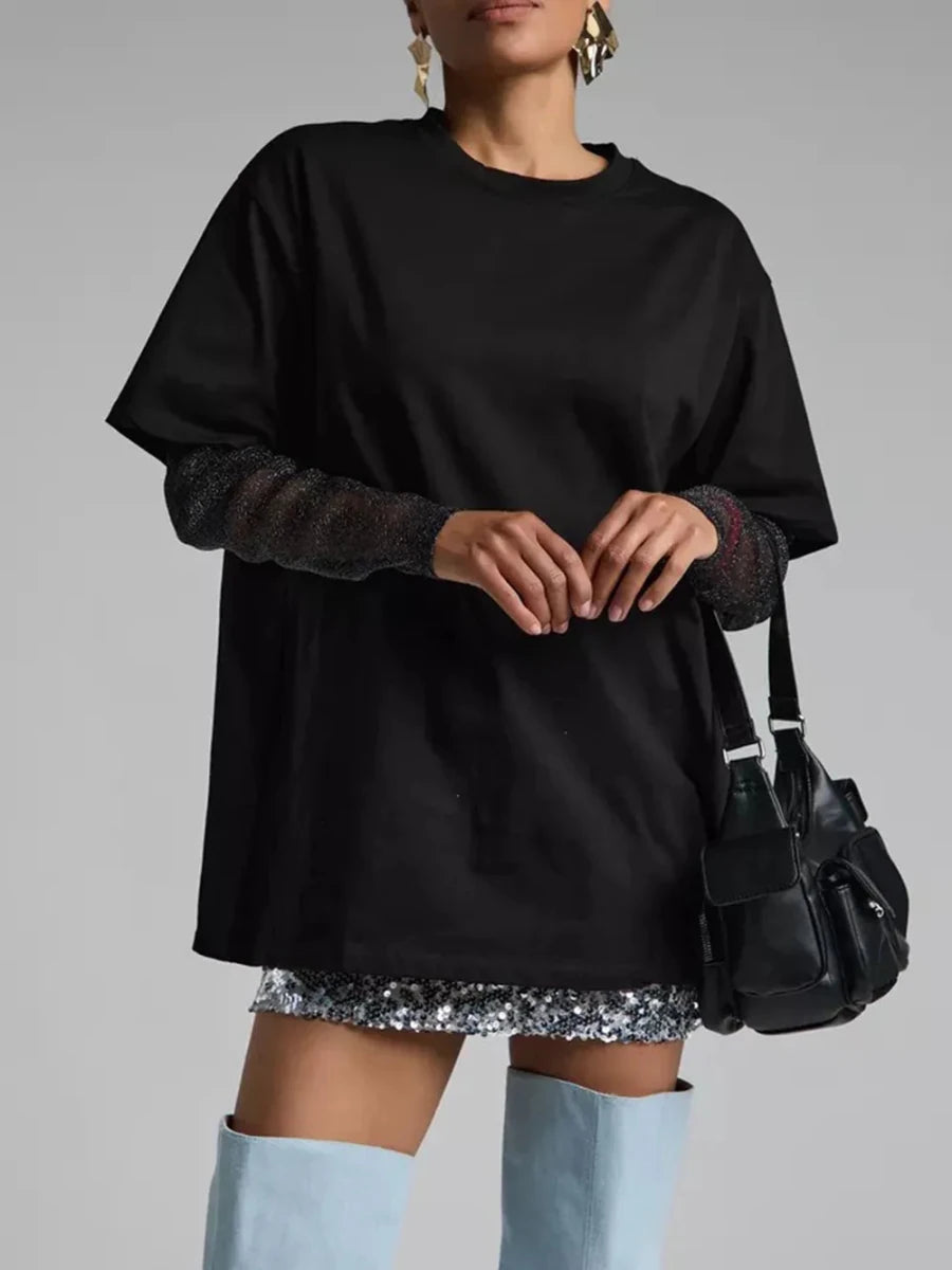 Tulum Embroidered Mesh Tee - Brick + Boho