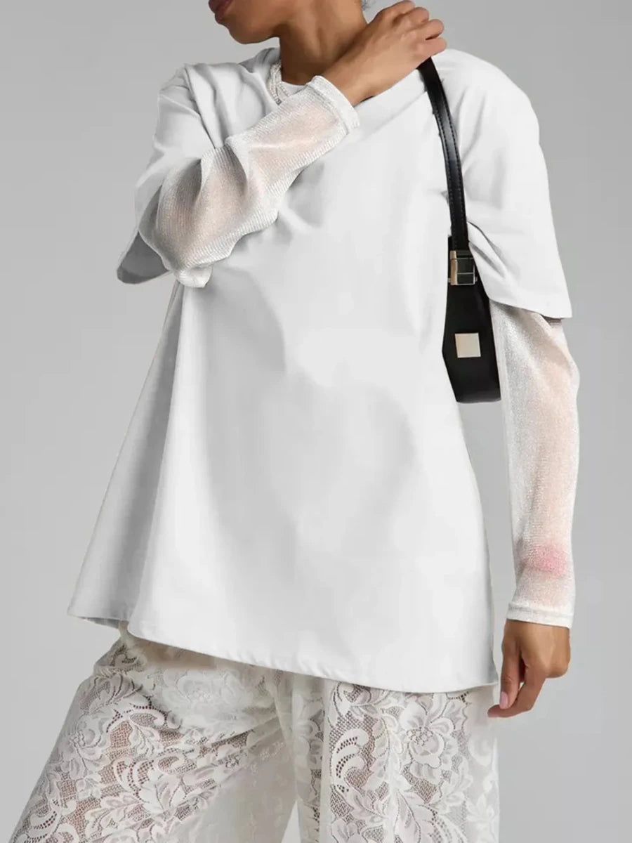 Tulum Embroidered Mesh Tee - Brick + Boho