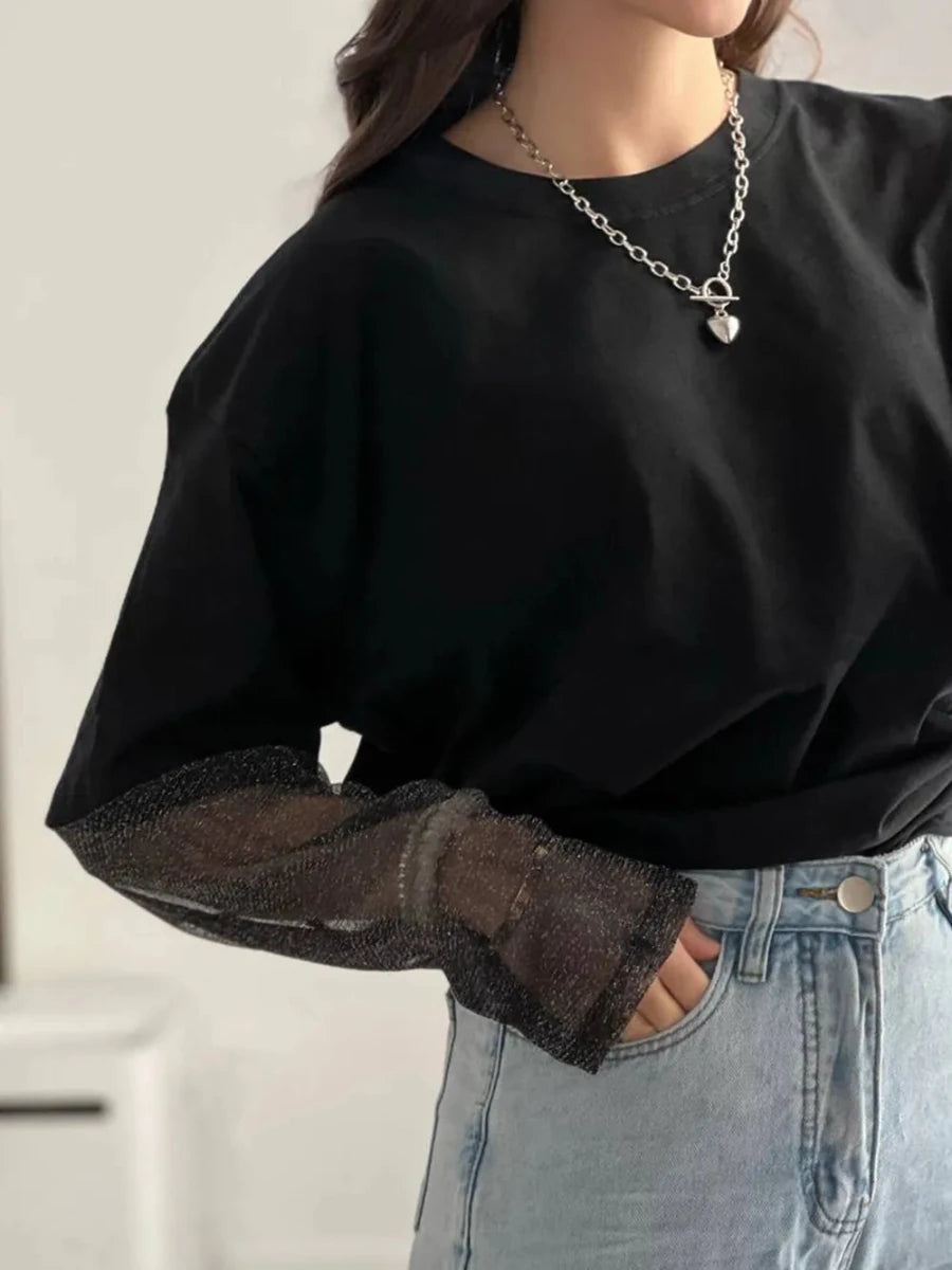 Tulum Embroidered Mesh Tee - Brick + Boho