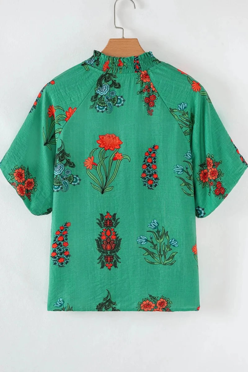 Tundra Frill Blouse - Brick + Boho