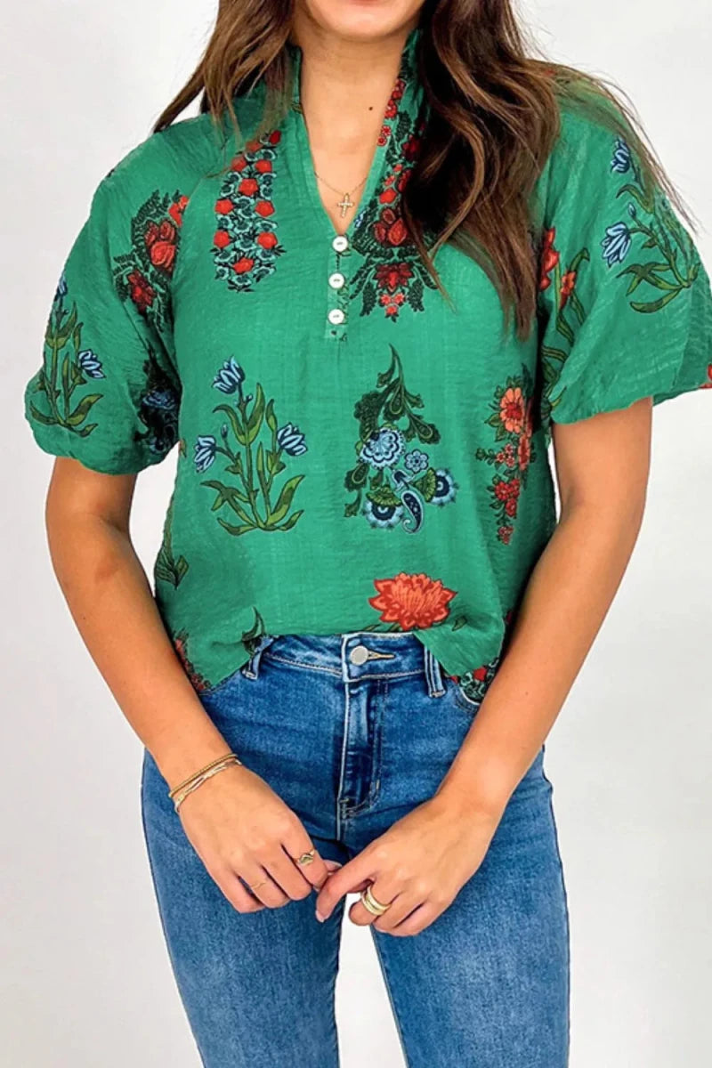 Tundra Frill Blouse - Brick + Boho