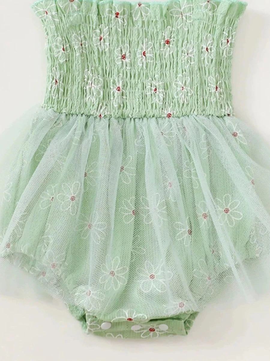 Twinkle Tulle Baby Romper - Brick + Boho