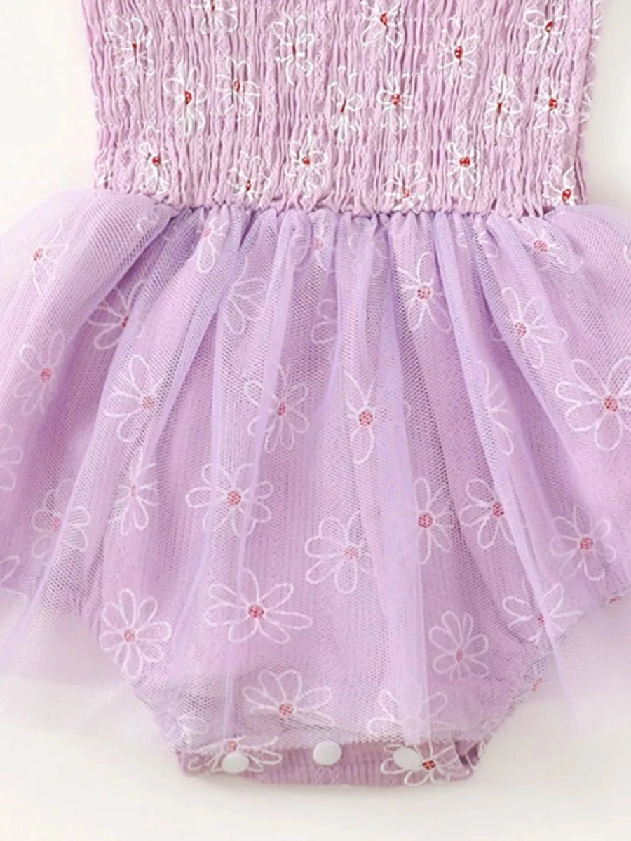 Twinkle Tulle Baby Romper - Brick + Boho